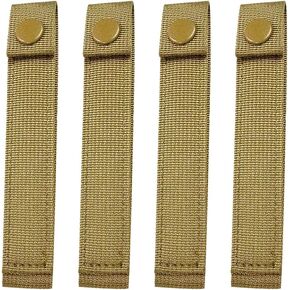 4 Pcs Molle Webbing Straps Tactical Attachment Straps Molle Accessories Snap Straps Small Molle Backpack Straps Nylon Thumb Straps Khaki in Kuwait