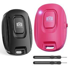 Wireless Camera Remote Shutter for iPhone and Android Smartphones 2 Pack, Bluetooth 5.2 Phone Remote Control Selfie Button for Photos and Videos, Battery Powered, Wrist Strap Included(2 Pack) in Saudi Arabia