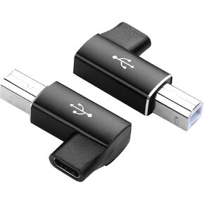 90 Degree USB C Female to USB B Male MIDI Converter,Support Data Sync Compatible with Printer, Scanner, Electric Piano, MIDI Keyboard (2-Pack) in Saudi Arabia