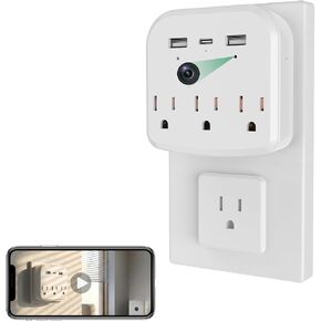 1080P WiFi Hidden Outlet Camera, Spy Style Plug-In Wall Charger Camera, Nanny Cam for Home Security Monitoring, Indoor Motion Detection Security Camera with App Remote View, Dual-Band 2.4G/5G Wireless in Kuwait