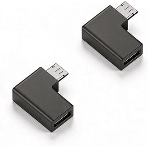 2 Pcs 5V/2A Micro USB to USB-C Adapter 90 Degree Left Micro USB Male to Type-C Female Plug Data Charging Converter for Mobile Phones,Small Fans,Small Desk Lamps,MP3,MP4 etc (Right Bend) in Kuwait
