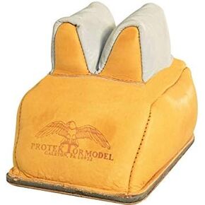 Protektor Custom Super Slick Silver Bunny Ear Rear Shooting Rest Bag with Heavy Bottom Leather Tan Filled in Kuwait
