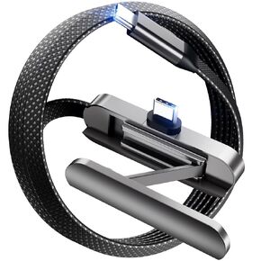 DbillionDa USB C to USB C Cable, Foldable Phone Stand, 90 Degree, 60W, 6FT in Saudi Arabia