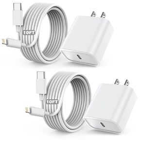 iPhone Charger Fast Charging,iPhone Fast Charger 2Pack Type C Fast Charger Block Plug Adapter 6FT USB-C to Lightning Cable Cord for iPhone14/13/13 Pro/12 Pro/12 Pro Max/11/Xs Max/XR/X/SE,iPad,AirPods in Kuwait