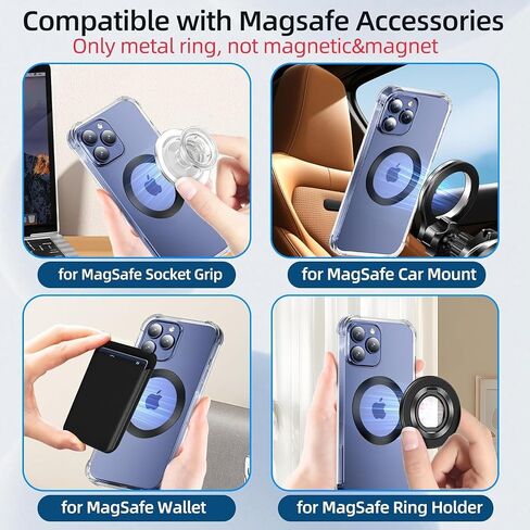 Universal Metal Ring Sticker for Magnetic Charger Compatible with iPhone/Samsung/Android All Cellphones, Magnetic Mount/Phone Holder Conversion Accessories, 2Pcs, Black in Saudi Arabia