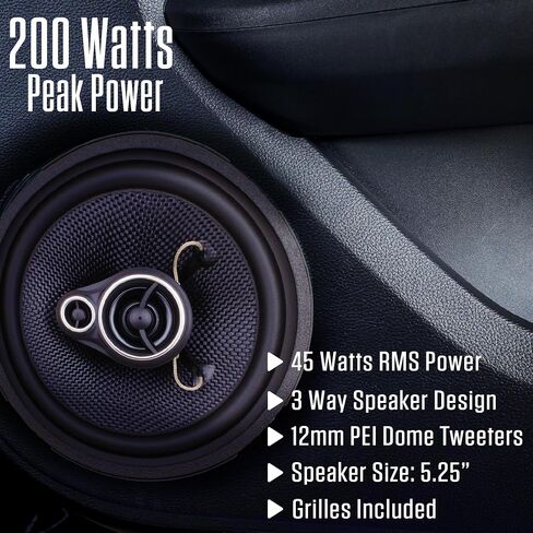 Jensen APEX JS52K 5.25" 3-Way Aramid Fiber Car Speakers Pair 200W Peak in Kuwait
