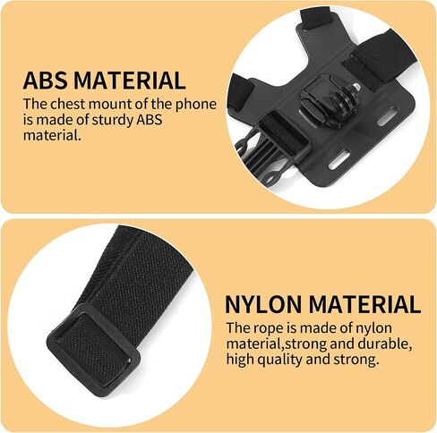 Mobile Phone Chest Adjustable Strap Mount GoPro Chests, Cell Phone Clips Harness Holder Bracket for GoPro Hero 2018/7/6/5/4/3, Session, Action Camera Chest Strap Holder in Kuwait