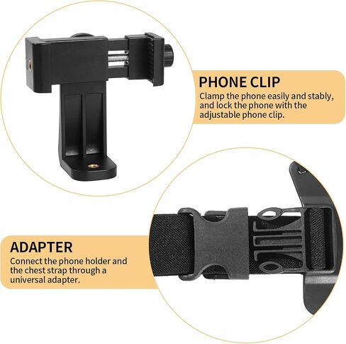 Mobile Phone Chest Adjustable Strap Mount GoPro Chests, Cell Phone Clips Harness Holder Bracket for GoPro Hero 2018/7/6/5/4/3, Session, Action Camera Chest Strap Holder in Kuwait