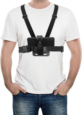 Mobile Phone Chest Adjustable Strap Mount GoPro Chests, Cell Phone Clips Harness Holder Bracket for GoPro Hero 2018/7/6/5/4/3, Session, Action Camera Chest Strap Holder in Kuwait
