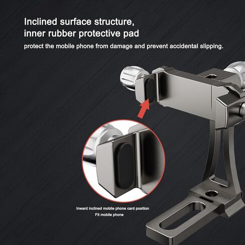 Ultralight Phone Tripod Mount T6061 Aerospace Aluminum 150g 360° Ball Head Auto-Clamp Gravity Sensor Fit 58-88mm Phones for Vlogging/Car/Desktop Filming (YH-BFZ-01C) in Saudi Arabia