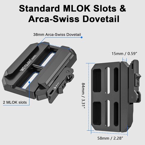 WEYLLAN AM80 MLOK to Arca-Swiss Adapter with Lever Release, Safety Lock, Tool-Free Adjust, Anti-Rotation Recoil Resistance in Saudi Arabia