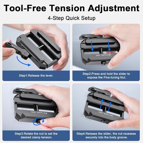 WEYLLAN AM80 MLOK to Arca-Swiss Adapter with Lever Release, Safety Lock, Tool-Free Adjust, Anti-Rotation Recoil Resistance in Saudi Arabia