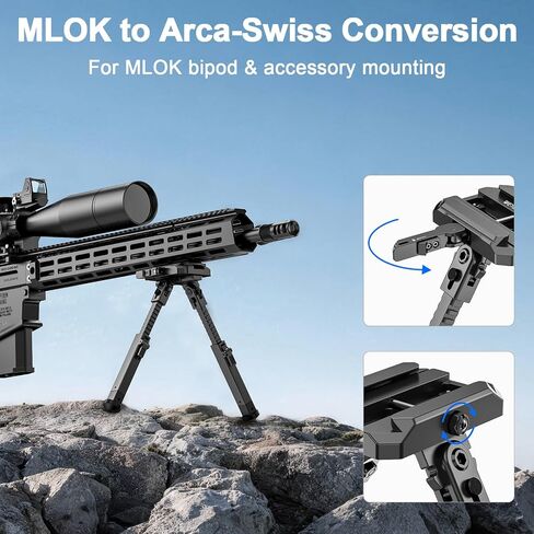 WEYLLAN AM80 MLOK to Arca-Swiss Adapter with Lever Release, Safety Lock, Tool-Free Adjust, Anti-Rotation Recoil Resistance in Saudi Arabia