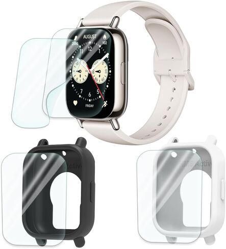 Screen Protector & Case Compatible for xiaomi Redmi watch 5 Lite，HD TPU Soft Protective Film,【Not Glass】 and Shockproof Silicone Cover Cases | Anti-Scratch, Ultra-Thin(Pack of 4+2) in Saudi Arabia
