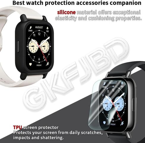 Screen Protector & Case Compatible for xiaomi Redmi watch 5 Lite，HD TPU Soft Protective Film,【Not Glass】 and Shockproof Silicone Cover Cases | Anti-Scratch, Ultra-Thin(Pack of 4+2) in Saudi Arabia