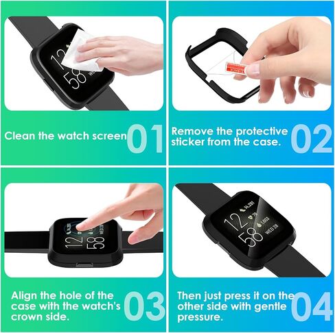 Screen Protector Case Compatible with Fitbit Versa 2, 4 Pack Overall TPU Cover Ultra-Thin, Shockproof Scratch-Resistant Smartwatch Cases in Saudi Arabia