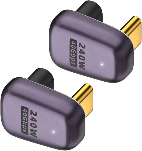 USB C 90 Degree Adapter,USB C Right Angle Adapter with 40 Gbps PD 240W 8K@60hz Video Charge (B-2PSC) in Saudi Arabia