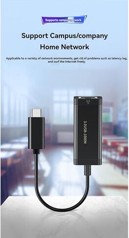 USB-C Ethernet Adapter 1000Mbps USB-C to RJ45 for Notebook in Kuwait
