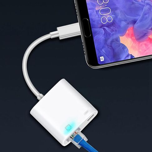 Type C OTG Ethernet Adapter USB C to RJ45 100Mbps Multiport Hub in Kuwait