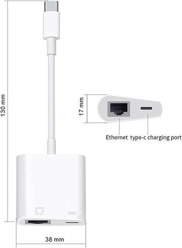 Type C OTG Ethernet Adapter USB C to RJ45 100Mbps Multiport Hub in Kuwait