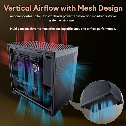 Okinos MiniArt 4 Micro ATX PC case, 2x120mm Reverse 3 Pin Fans & 1x120mm 3 Pin Fan Pre-Installed, 240mm Radiator Support, Compact MATX Case, Front Mounted PSU, MiniArt Series White in Kuwait