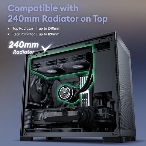 Okinos MiniArt 4 Micro ATX PC case, 2x120mm Reverse 3 Pin Fans & 1x120mm 3 Pin Fan Pre-Installed, 240mm Radiator Support, Compact MATX Case, Front Mounted PSU, MiniArt Series White in Kuwait