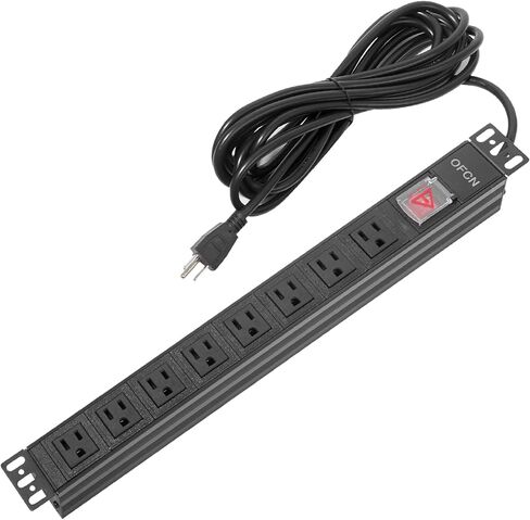 19" 1U Rack Mount PDU Power Strips 8 Outlet Mountable Power Strip, Wall Mount Outlet Power Strip Heavy Duty, Wide Spaced 15A 125V 1875W, 6 FT SJT 14AWG Power Cord (6FT) (8 Outlet) in Kuwait