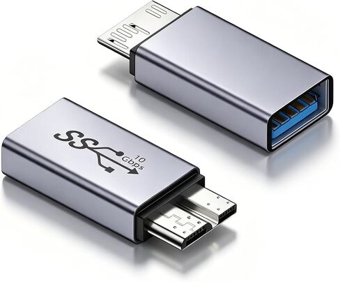 2 Pcs USB to Micro-B Adapter 10Gbps USB-A Female to Micro-B Male Plug Hard Drive Enclosure Interface Converter for Laptops,Hard Drive Cases,Tablets,Digital Cameras etc (USB-A Female) in Kuwait