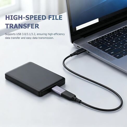 2 Pcs USB to Micro-B Adapter 10Gbps USB-A Female to Micro-B Male Plug Hard Drive Enclosure Interface Converter for Laptops,Hard Drive Cases,Tablets,Digital Cameras etc (USB-A Female) in Kuwait