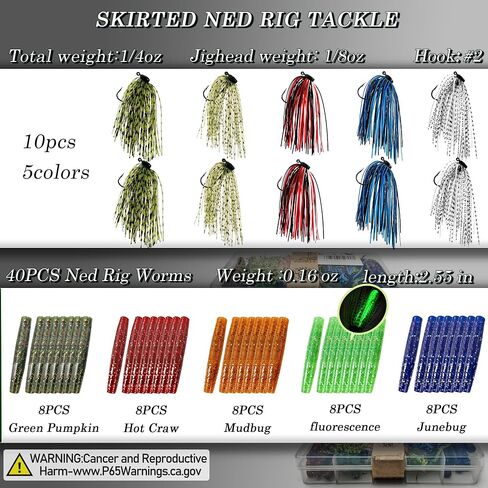 Ned Rig Kit with Ned Rig Jig Heads Hook Bait Worm for Bass Fishing in Saudi Arabia