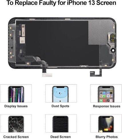 for iPhone 13 Screen Replacement Kit with Earpiece Flex Cable in Kuwait