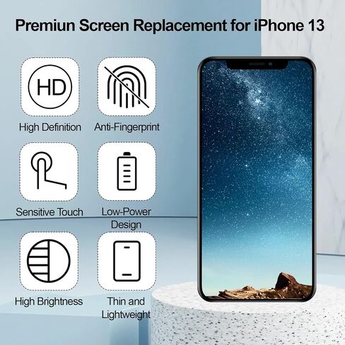 for iPhone 13 Screen Replacement Kit with Earpiece Flex Cable in Kuwait