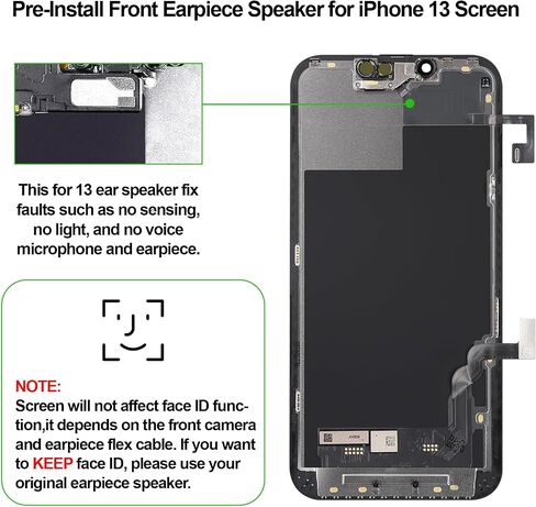 for iPhone 13 Screen Replacement Kit with Earpiece Flex Cable in Kuwait