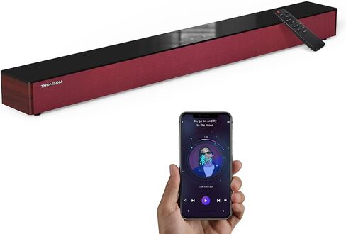 THOMSON Bluetooth 5.3 Sound Bars for Smart TV, Soundbar TV Speakers Home Theater Surround Soundbar for TV/PC/Gaming/Projectors, ARC/Optical/AUX/USB Connections with Remote (Red) in Saudi Arabia