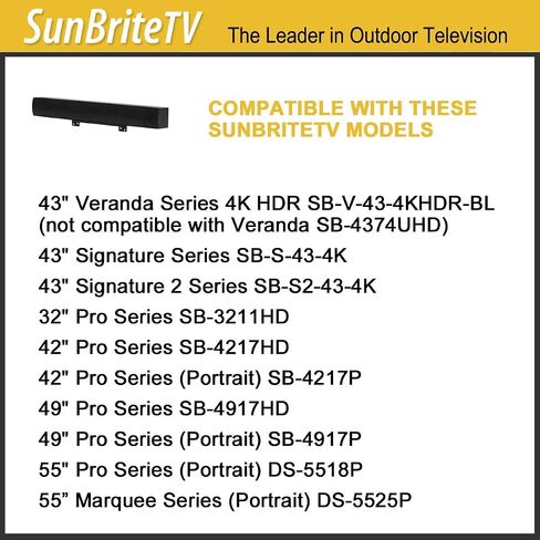 SunBriteTV All-Weather 20 WATT Sound Bar SB-SP472-BL Black in Kuwait