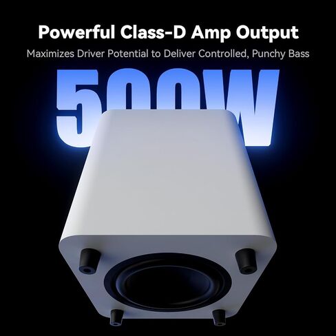 Fosi Audio SW10 10" Powered 500W Subwoofer with Built-in Amp, Active Amplified Compact 10 inch Subwoofer for Home Theater Audio, LFE & RCA Inputs/Outputs in Kuwait