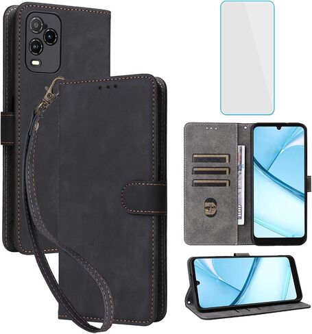 RFID Wallet Phone Case for Tracfone BLU View 5 Pro Black in Kuwait