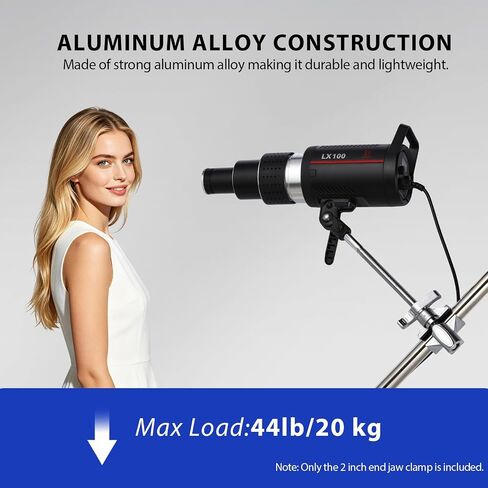 6" End Jaw Grip Head with 5/8" Stud, Anti Twist Pipe Grip Clamp & Rubber Pads for C Stand, Light Stand, LED Video Light & Softbox Mounting in Kuwait