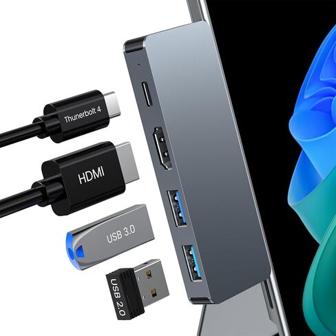 Surface Pro Docking Station 4-in-1 USB C Hub with HDMI USB 3.0/2.0 100W PD in Kuwait