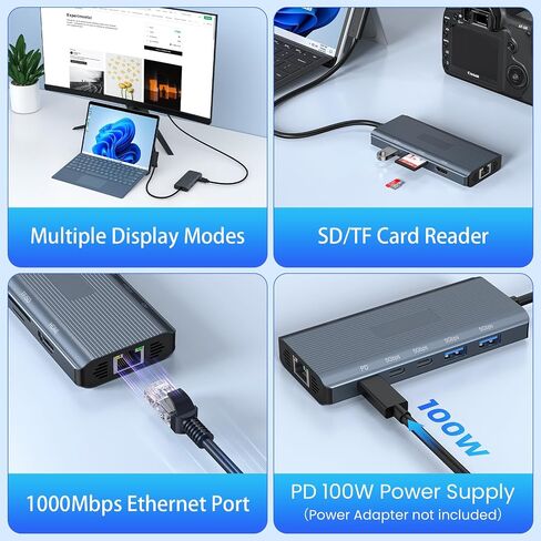 New MS Surface Dock, 11-in-1 Surface Docking Station 4K@60HZ HDMI, Surface Travel Hub for Surface Pro 11/10/9/8/X/7/6/5/4/3, Surface Laptop 6/5/4/3/2/1, Laptop Go 3/2/1, Surface Book in Saudi Arabia