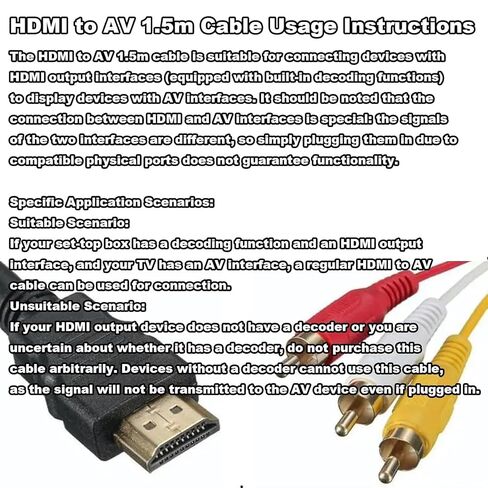 HDMI Cable 5ft/1.5m 1080P HDMI Male to 3 Video Audio AV Cable Connector Adapter Transmitter for VCD DVD TV HDTV in Saudi Arabia