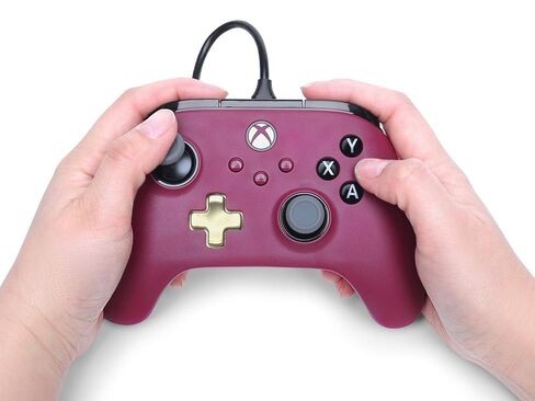 PowerA Advantage Plus Wired Controller for Xbox Series X|S - Ruby, officially licensed, adjustable height thumbsticks, hall effect, mappable buttons, works with Xbox One and Windows 10/11 PC in Saudi Arabia