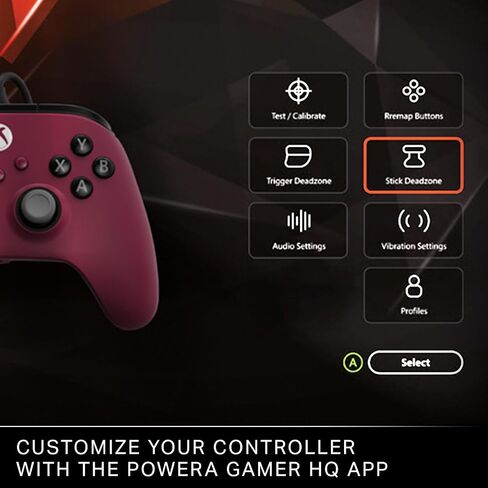 PowerA Advantage Plus Wired Controller for Xbox Series X|S - Ruby, officially licensed, adjustable height thumbsticks, hall effect, mappable buttons, works with Xbox One and Windows 10/11 PC in Saudi Arabia
