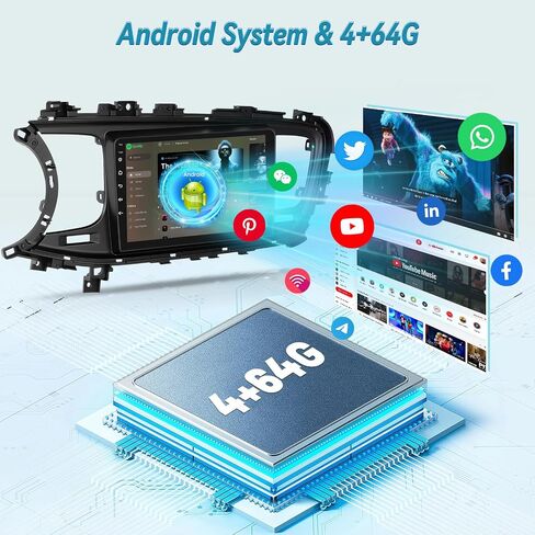 4G+64G Android Radio for Kia Optima 2013 2014 2015 9 inch Screen Car Stereo in Saudi Arabia