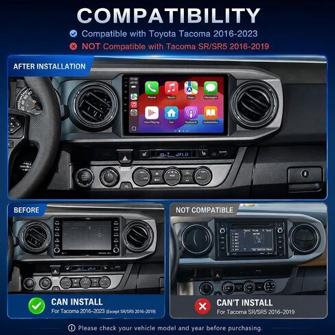 64GB Car Radio Stereo Upgrade for Toyota Tacoma 2016-2023, Plug and Play 9'' Android 13 Head Unit with Wireless Carplay/Android Auto/1080P Backup Camera/AM FM Radio in Saudi Arabia