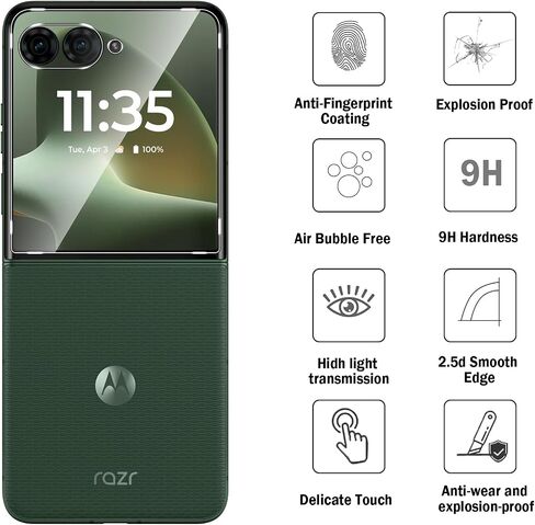 2 Pack Compatible with Motorola Razr+ Plus 2026/Razr Ultra 2026 Screen Protector [Front Screen Only],9H Tempered Glass Film,HD Clear Scratch Resistant,Bubble-Free for Motorola Razr Plus 2026 Screen Protector in Kuwait