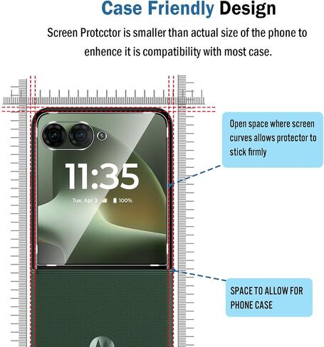 2 Pack Compatible with Motorola Razr+ Plus 2026/Razr Ultra 2026 Screen Protector [Front Screen Only],9H Tempered Glass Film,HD Clear Scratch Resistant,Bubble-Free for Motorola Razr Plus 2026 Screen Protector in Kuwait