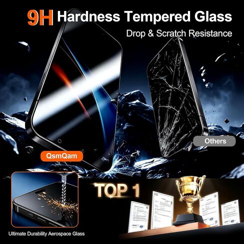 QsmQam for 18 Pro Max Privacy Screen Protector+Camera Lens Protector in Saudi Arabia