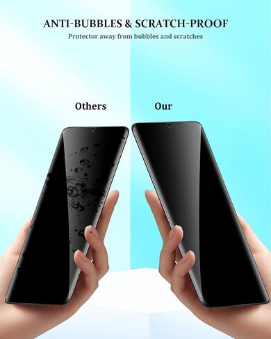 Compatible for Samsung Galaxy S24 Ultra Privacy Screen Protector Tempered Glass with Camera Lens Protector, Support Fingerprint ID Anti-Spy Tempered Glass Film for S24 Ultra 5G Black in Saudi Arabia