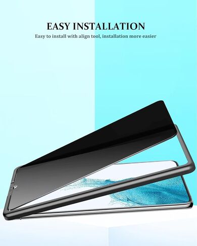 Compatible for Samsung Galaxy S24 Ultra Privacy Screen Protector Tempered Glass with Camera Lens Protector, Support Fingerprint ID Anti-Spy Tempered Glass Film for S24 Ultra 5G Black in Saudi Arabia